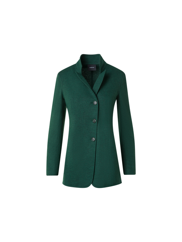 Designer Long Cashmere Jersey Blazer Jacket - green