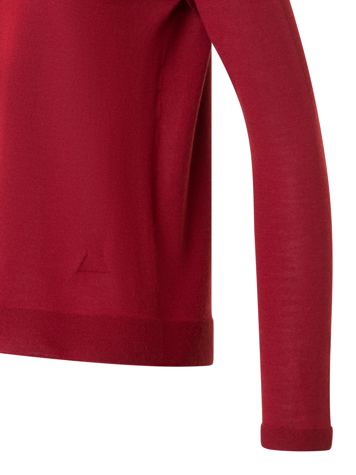 Designer Seamless Crew Neck Sweater in Cashmere Silk - red