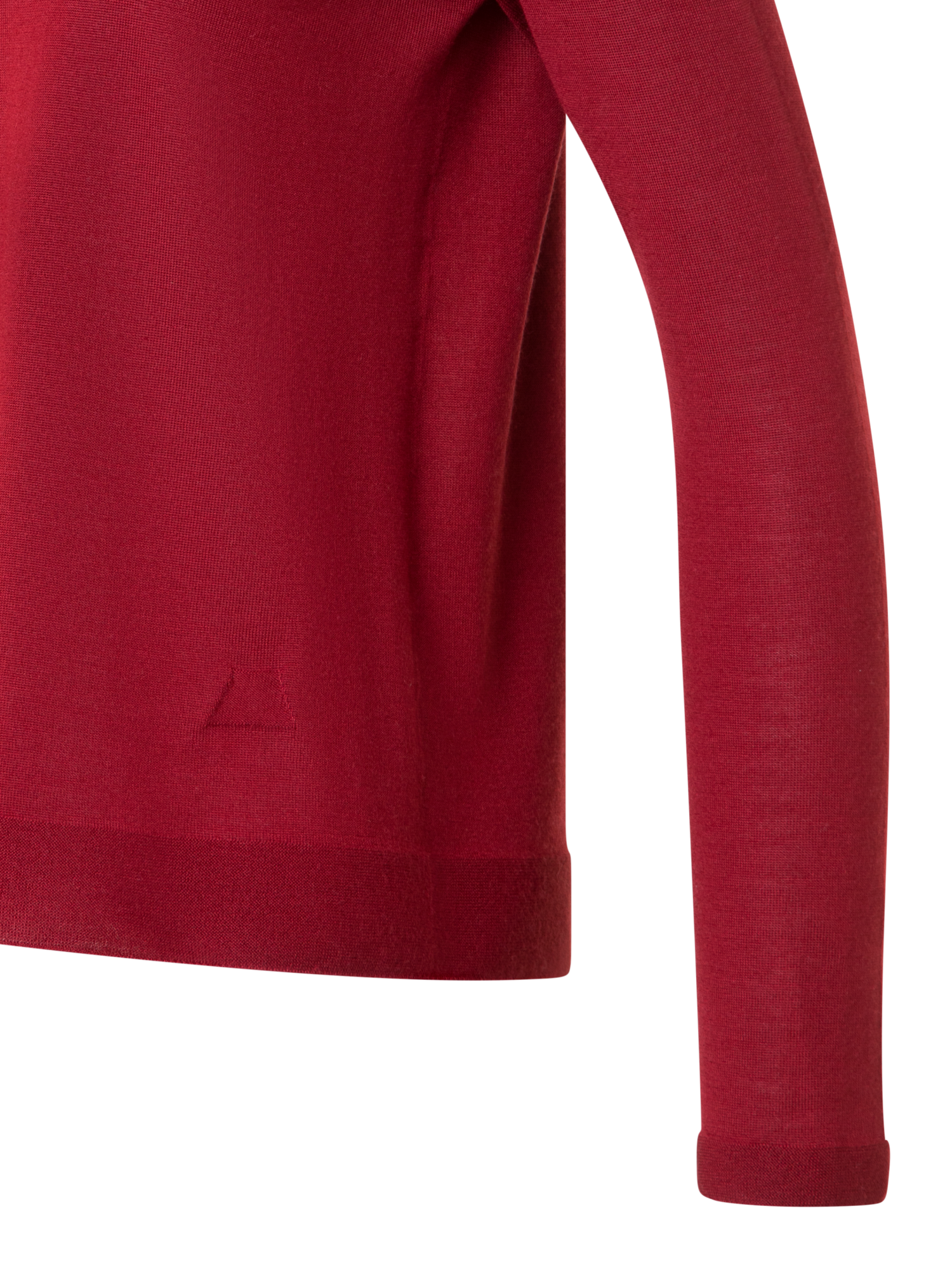 Designer Seamless Crew Neck Sweater in Cashmere Silk - red