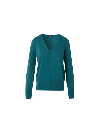 Designer  Pure Cashmere V-Neck Sweater - green