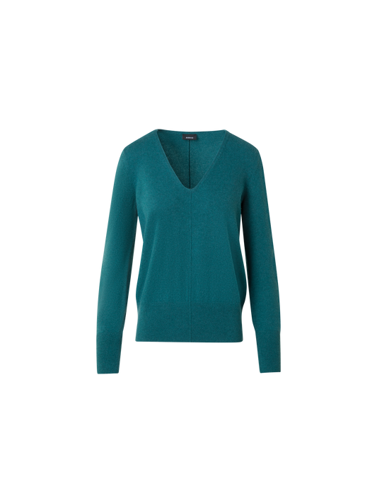 Designer  Pure Cashmere V-Neck Sweater - green