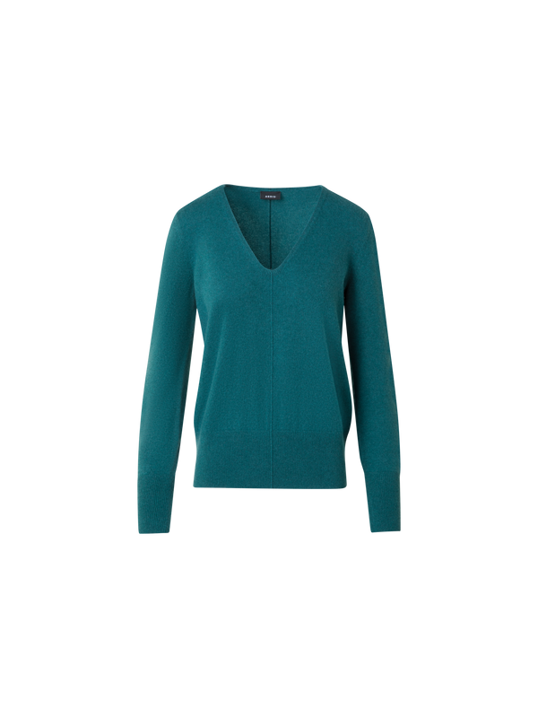 Designer  Pure Cashmere V-Neck Sweater - green