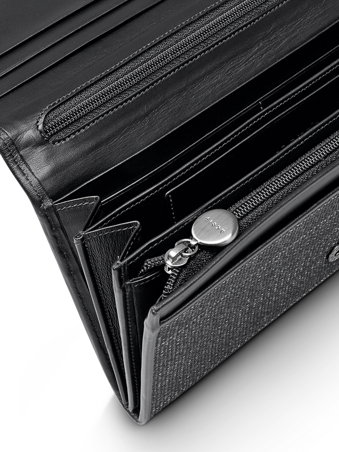 Designer Long Wallet in Horsehair - grey