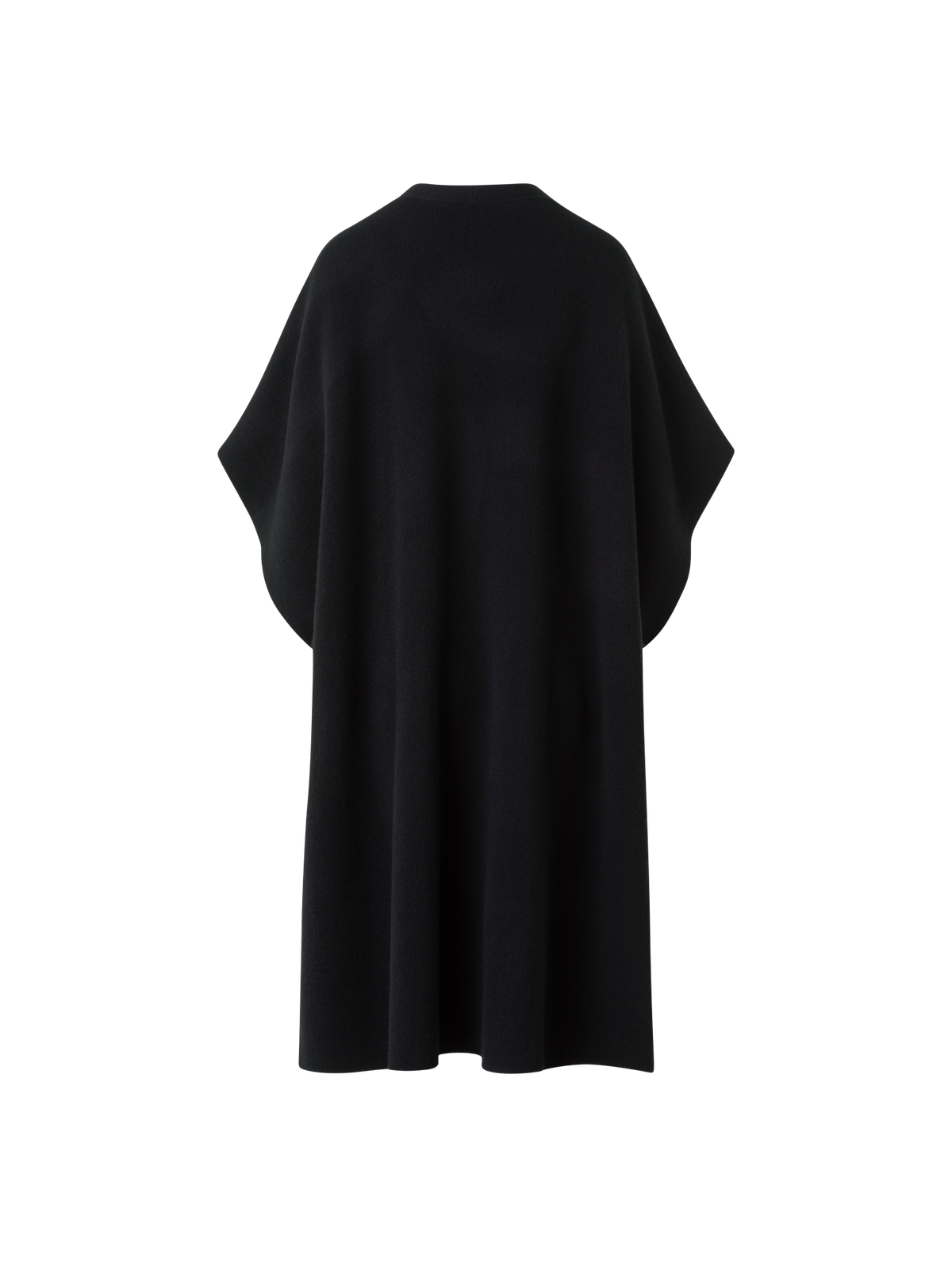 Designer Bi-Color Cashmere Double-Face Knit Cape - black - neutral - navy - blue - multicolor