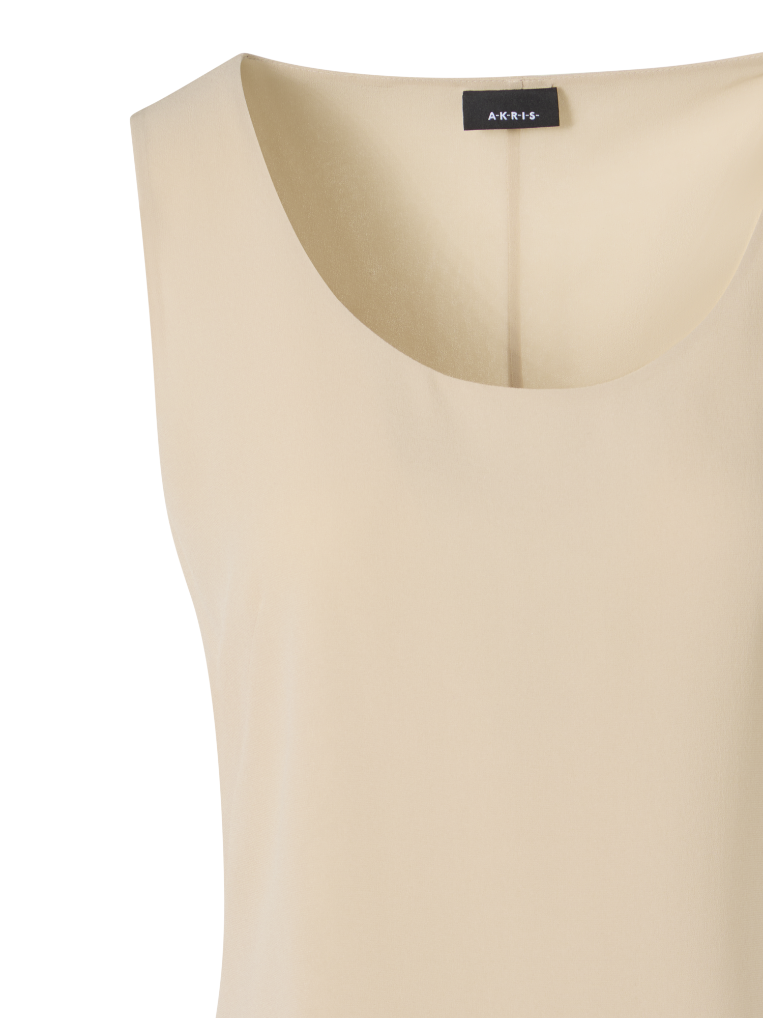 Designer Sleeveless Silk Georgette Tank Top - beige