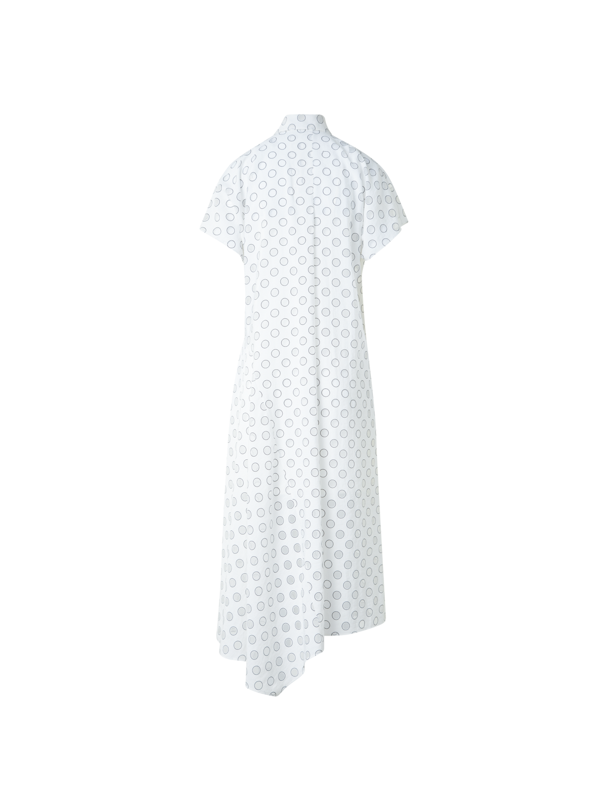 Designer Polka Dot Organzino Midi Dress - neutral - ecru - white