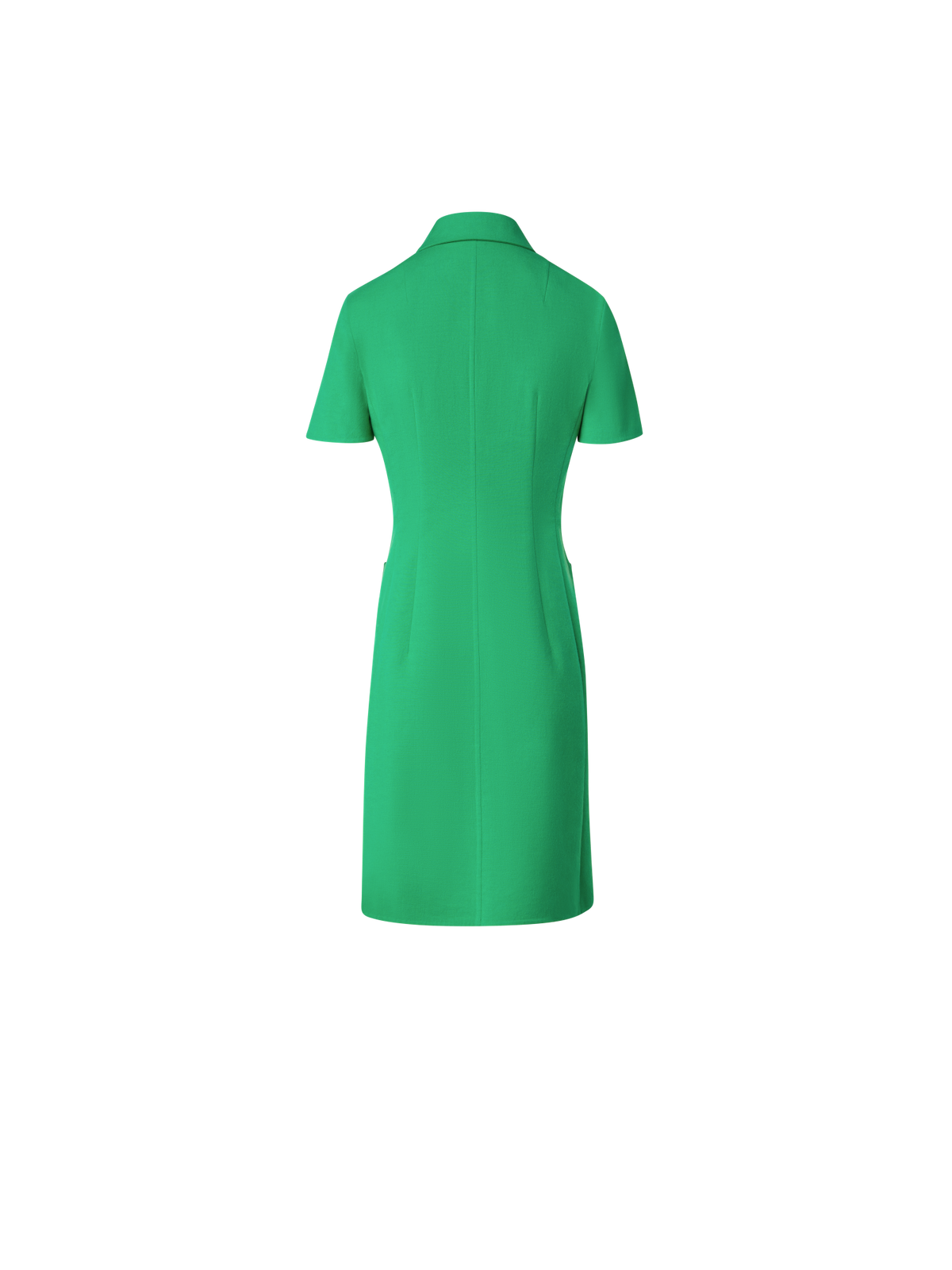 Designer Polo Dress in Cotton Silk Double-Face - green