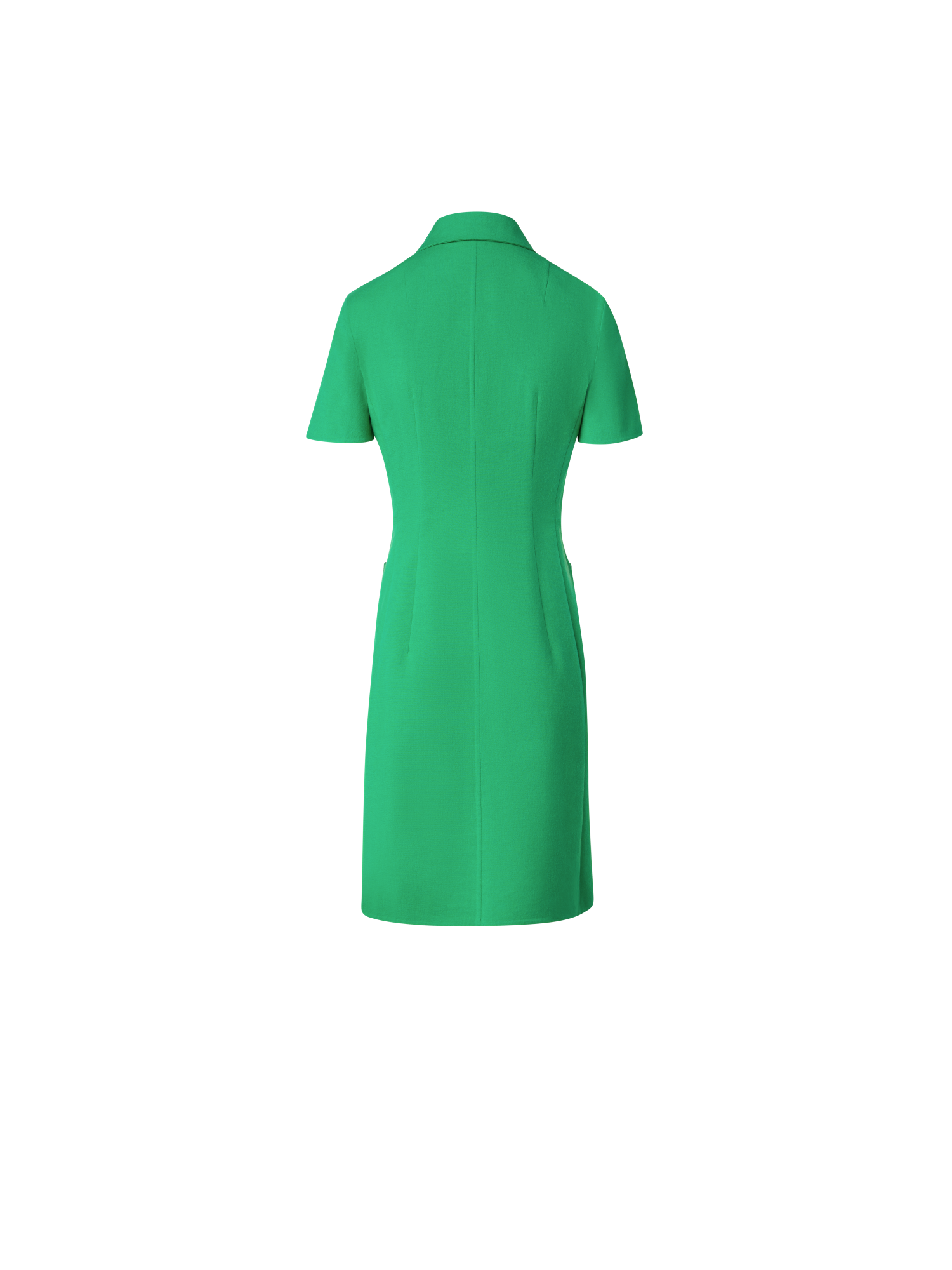Designer Polo Dress in Cotton Silk Double-Face - green