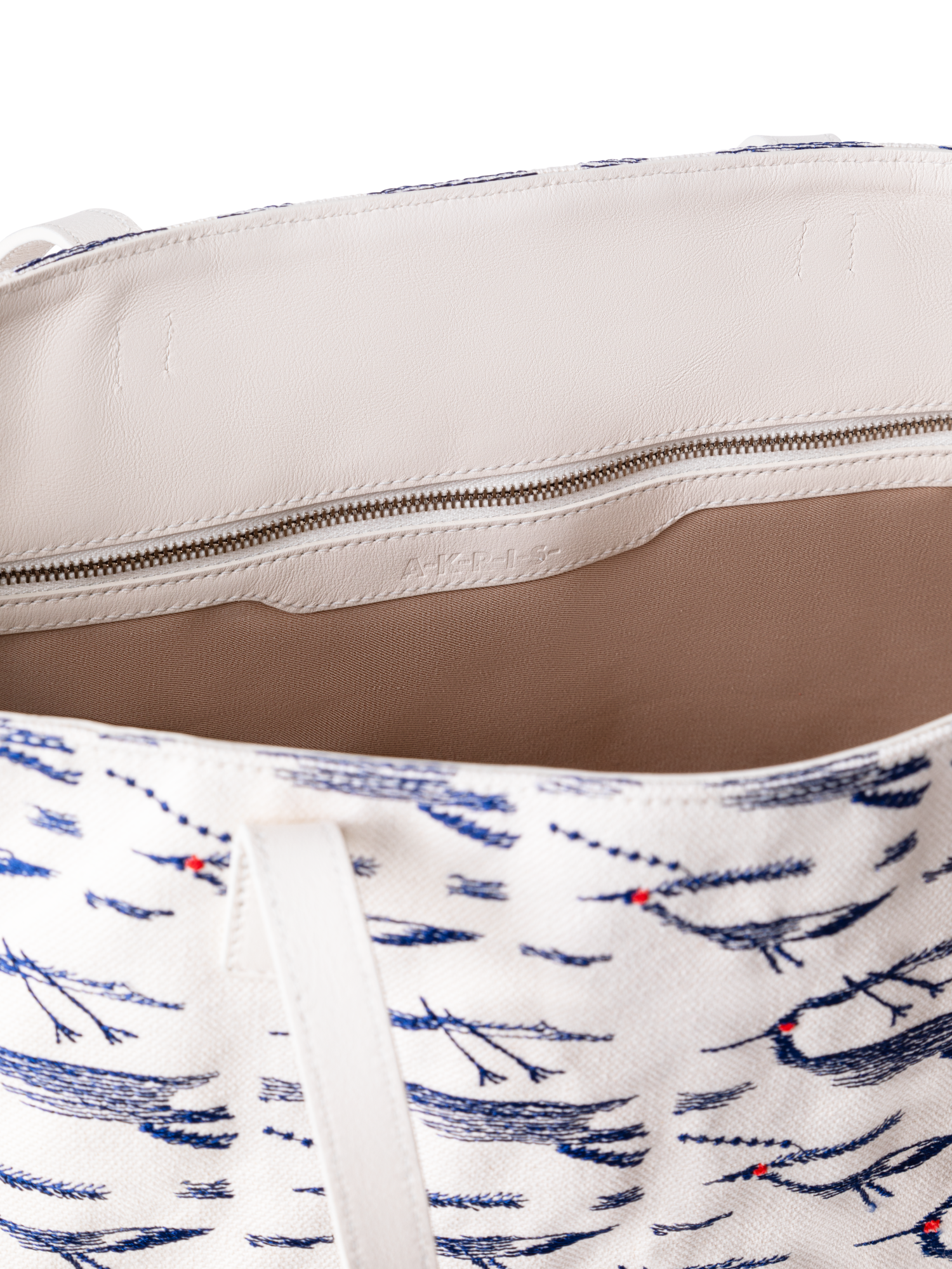 Designer Ai Medium Shoulder Tote - white - blue - multicolor - ecru