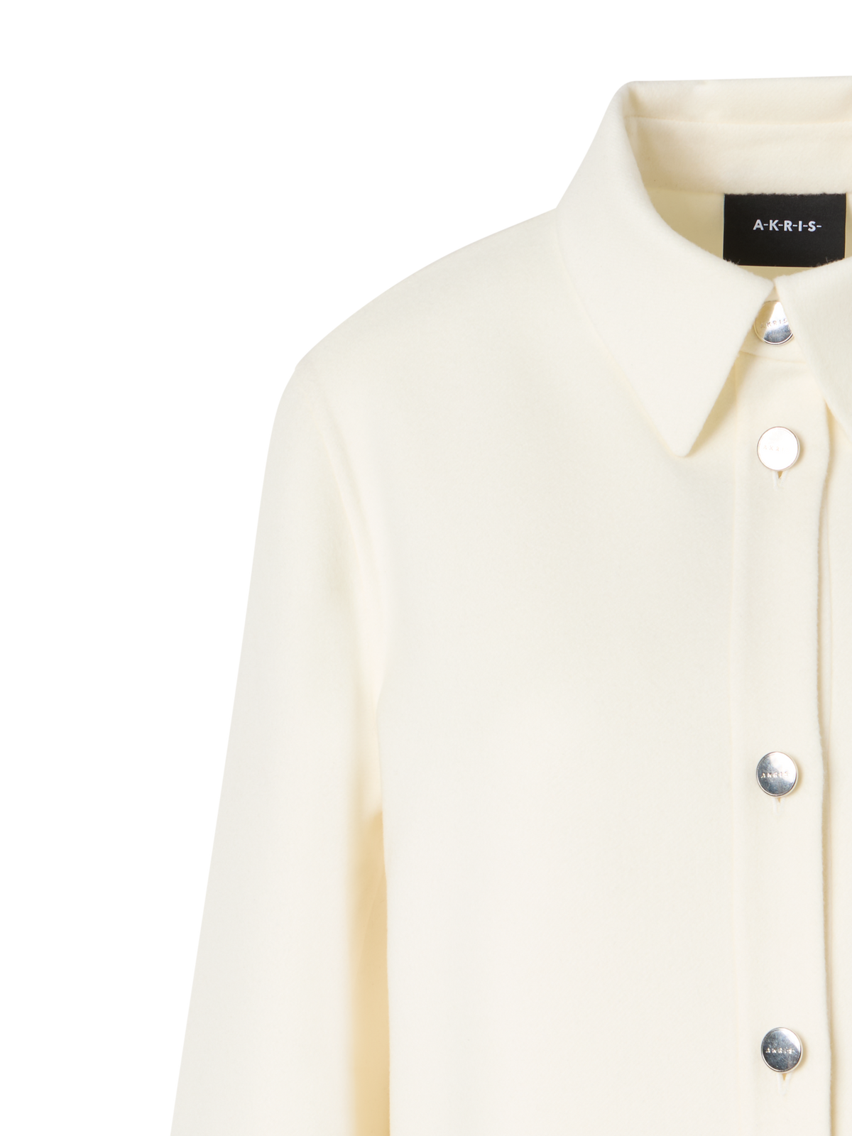 Designer Cashmere Double-Face Shirt Jacket - ecru