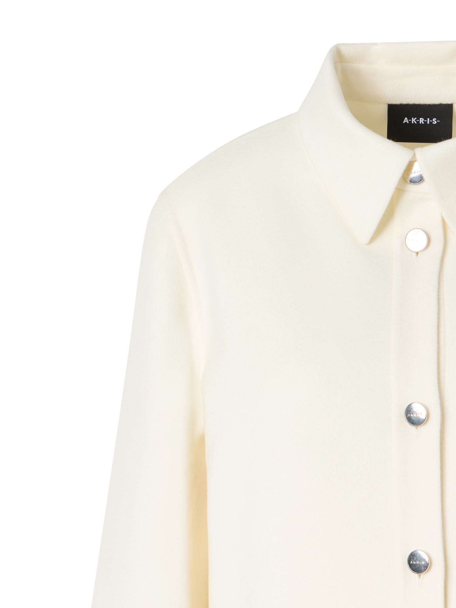 Designer Cashmere Double-Face Shirt Jacket - ecru