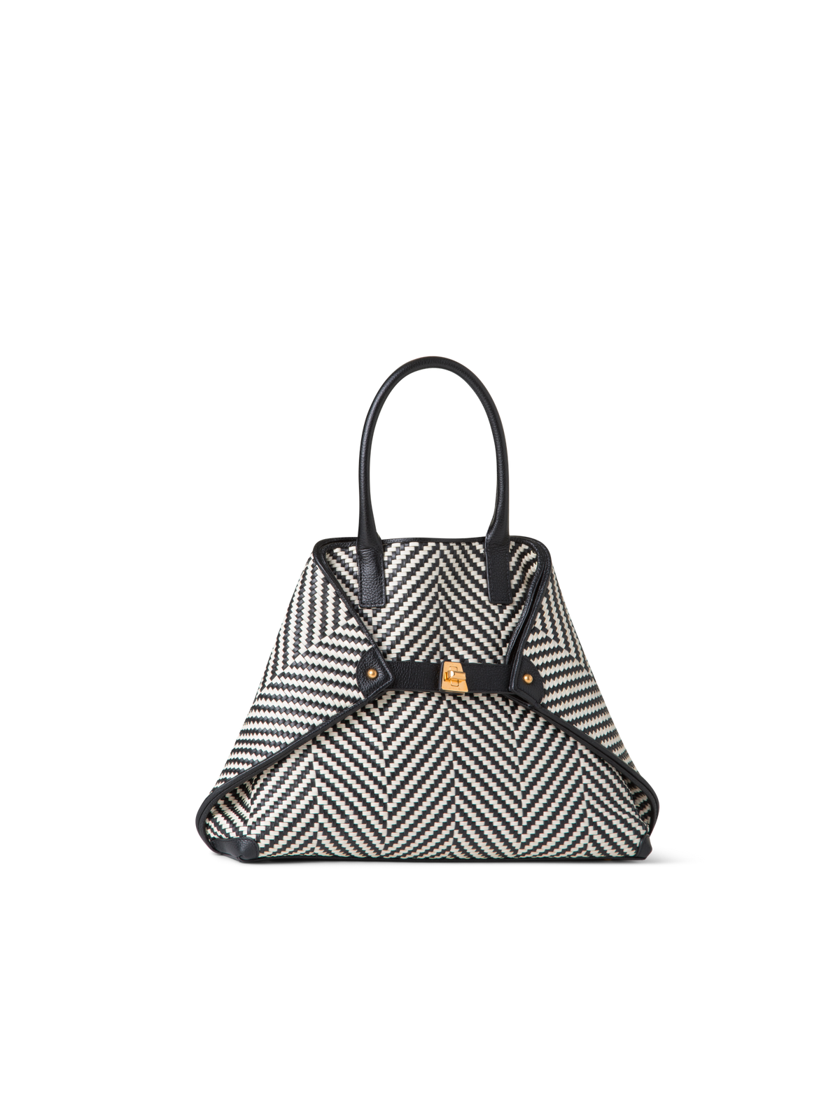 Designer Ai Small Top Handle Tote - neutral - black - multicolor - white