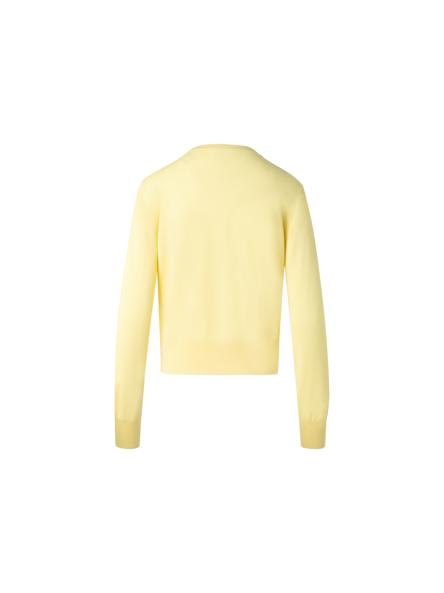 Designer Cashmere Sweater with Fine Sheer Stripe - pastel - yellow