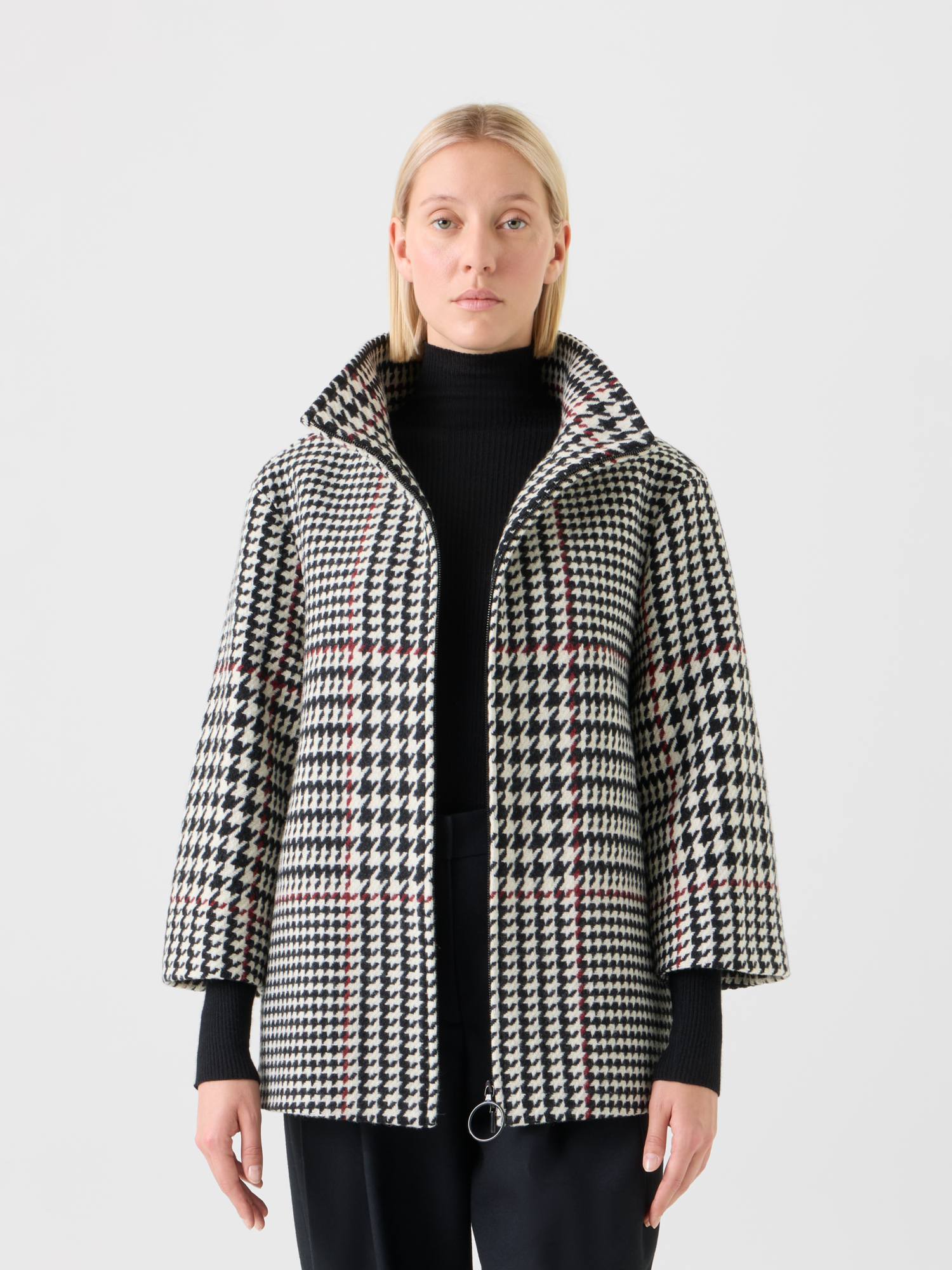 Designer Glencheck Car Coat - black - multicolor 