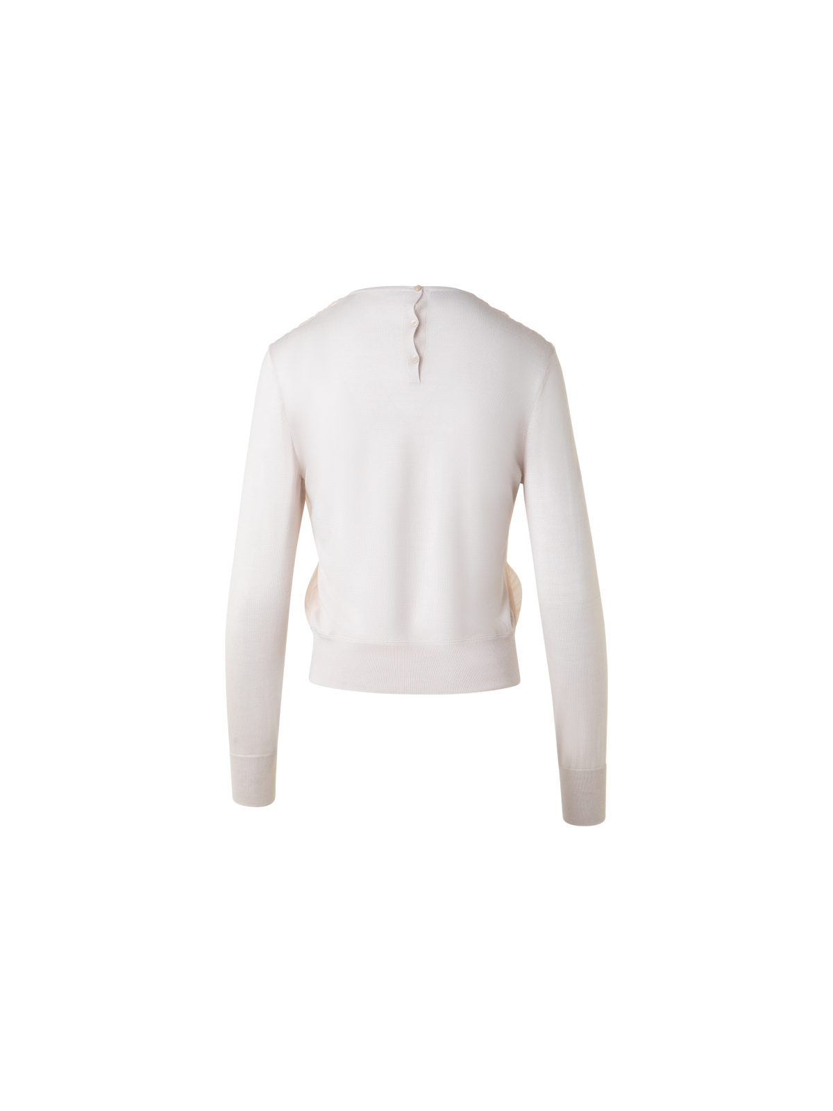 Designer Sweater with Silk Chiffon Front - neutral - pastel - beige