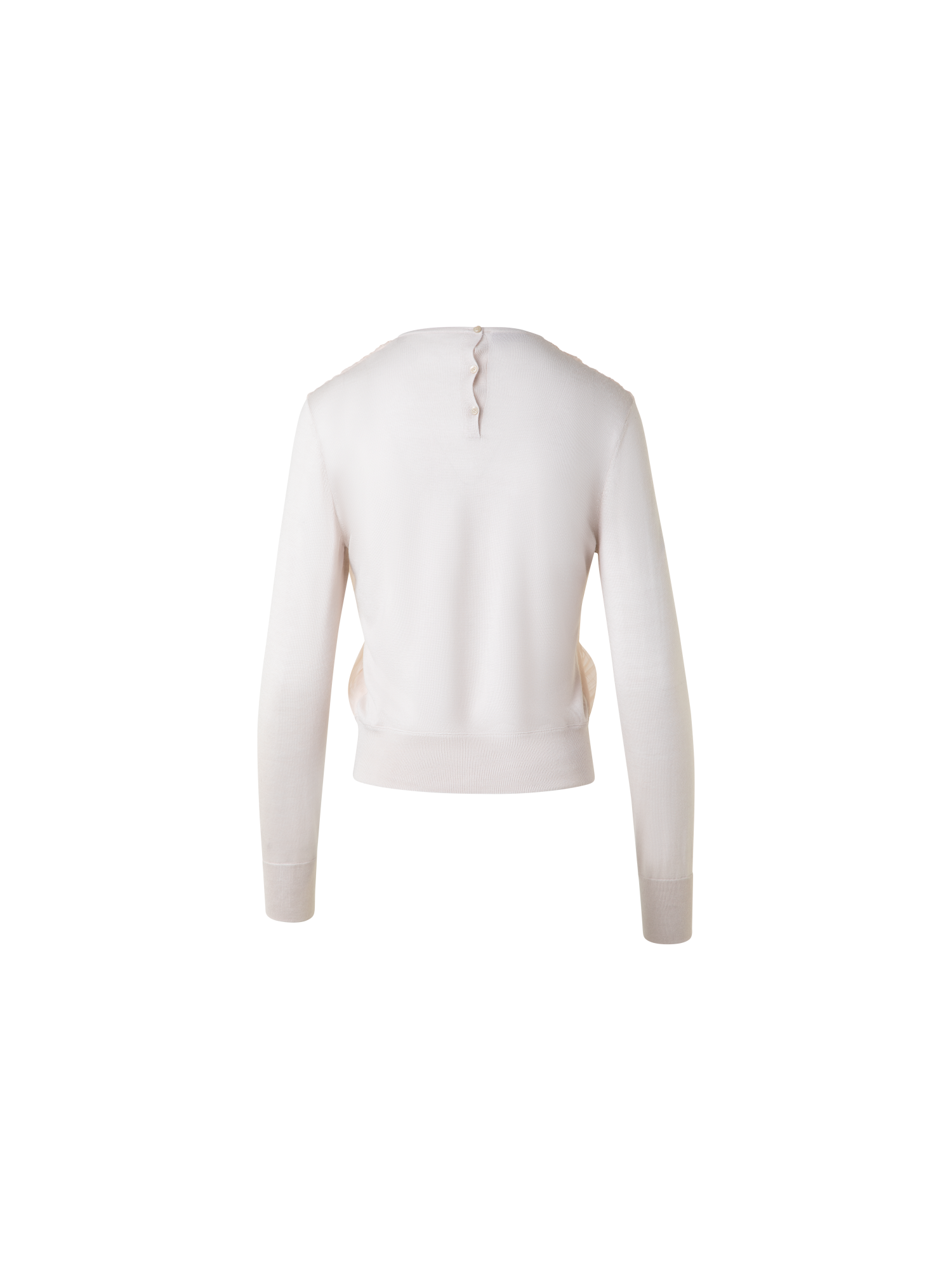 Designer Sweater with Silk Chiffon Front - neutral - pastel - beige