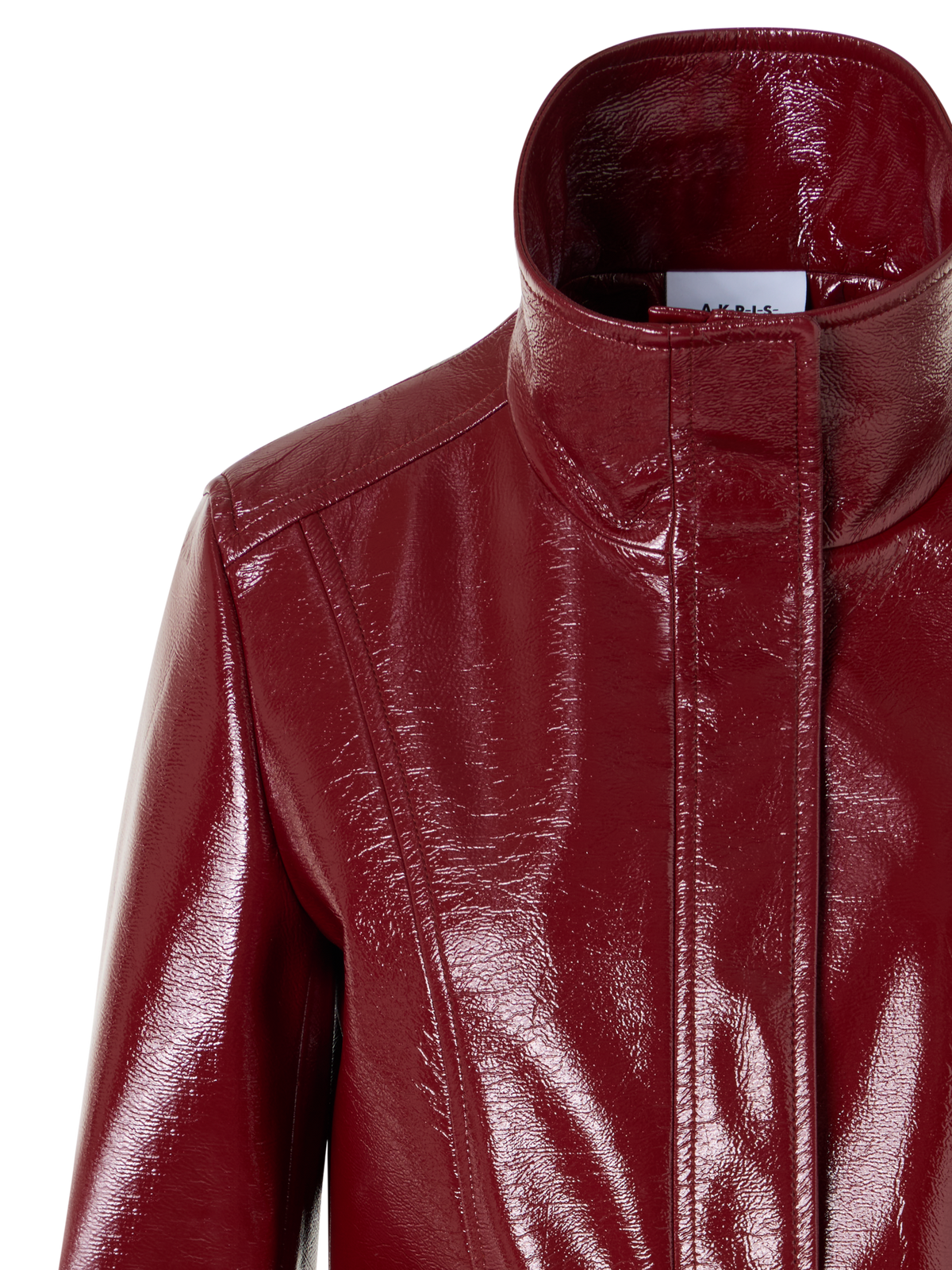 Designer Long-Sleeve Signature Pin-Dot Lamb-Nappa Leather Motorbike Jacket - red