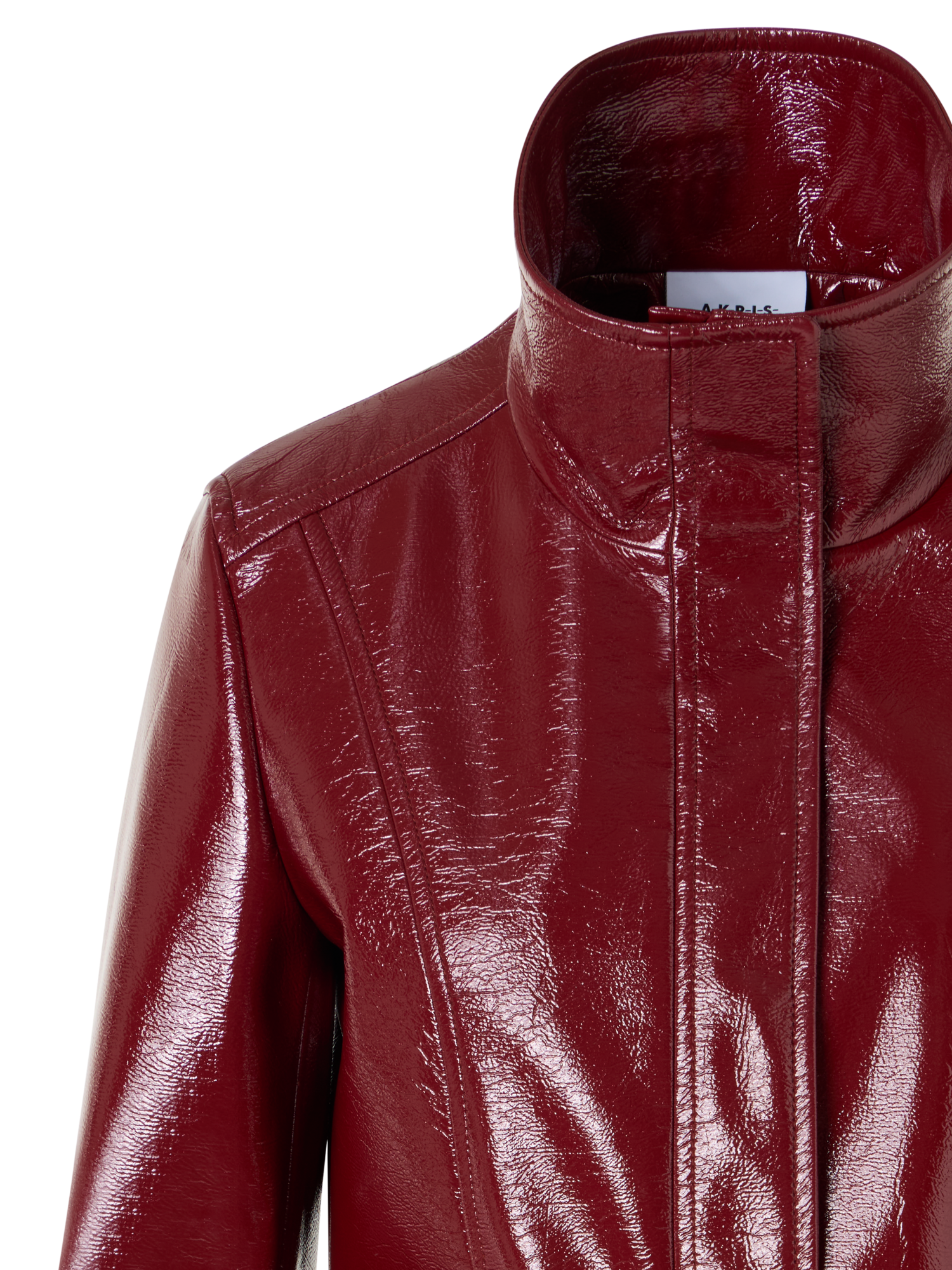 Designer Long-Sleeve Signature Pin-Dot Lamb-Nappa Leather Motorbike Jacket - red