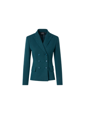 Designer Hannah Fitted Double-Breasted Linen Wool Jacket - green
