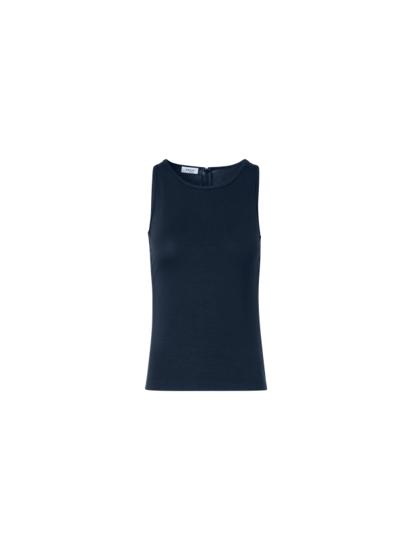 Designer Fitted Speedo Top in Stretch Modal Jersey - navy - blue