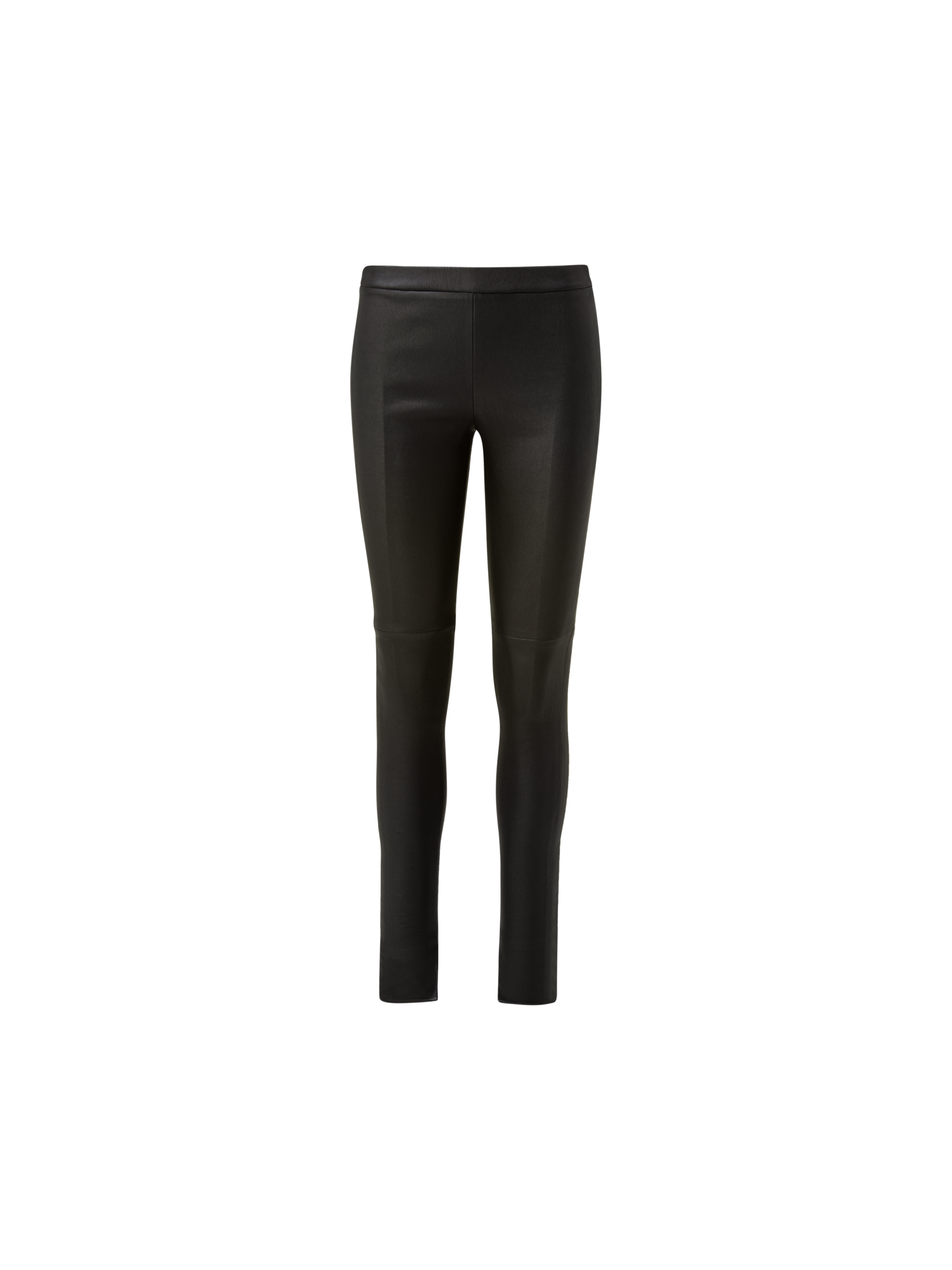Designer Skinny Leather Pants - black