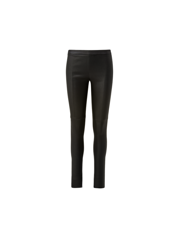 Designer Skinny Leather Pants - black