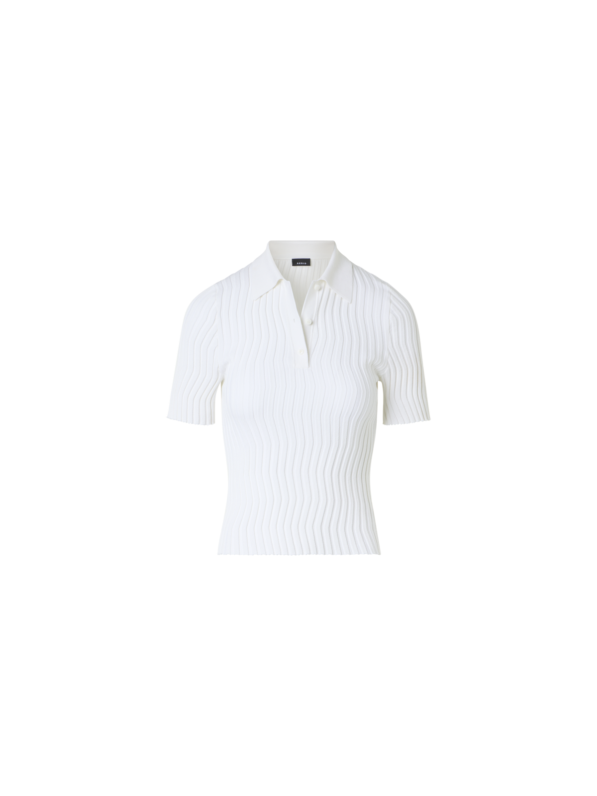 Designer Fitted Stretch Cotton Silk Knit Polo - ecru