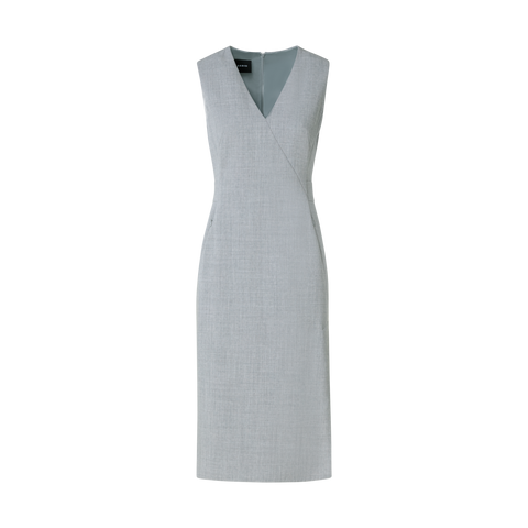 Sleeveless Wool Double-Face Sheath Dress