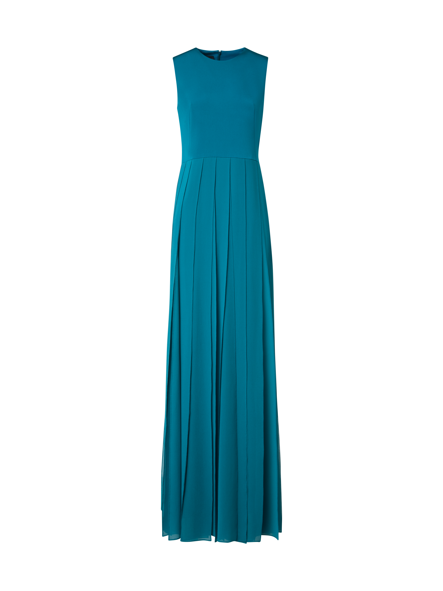 Designer Silk Gown with Flowing Ribbons Skirt - blue