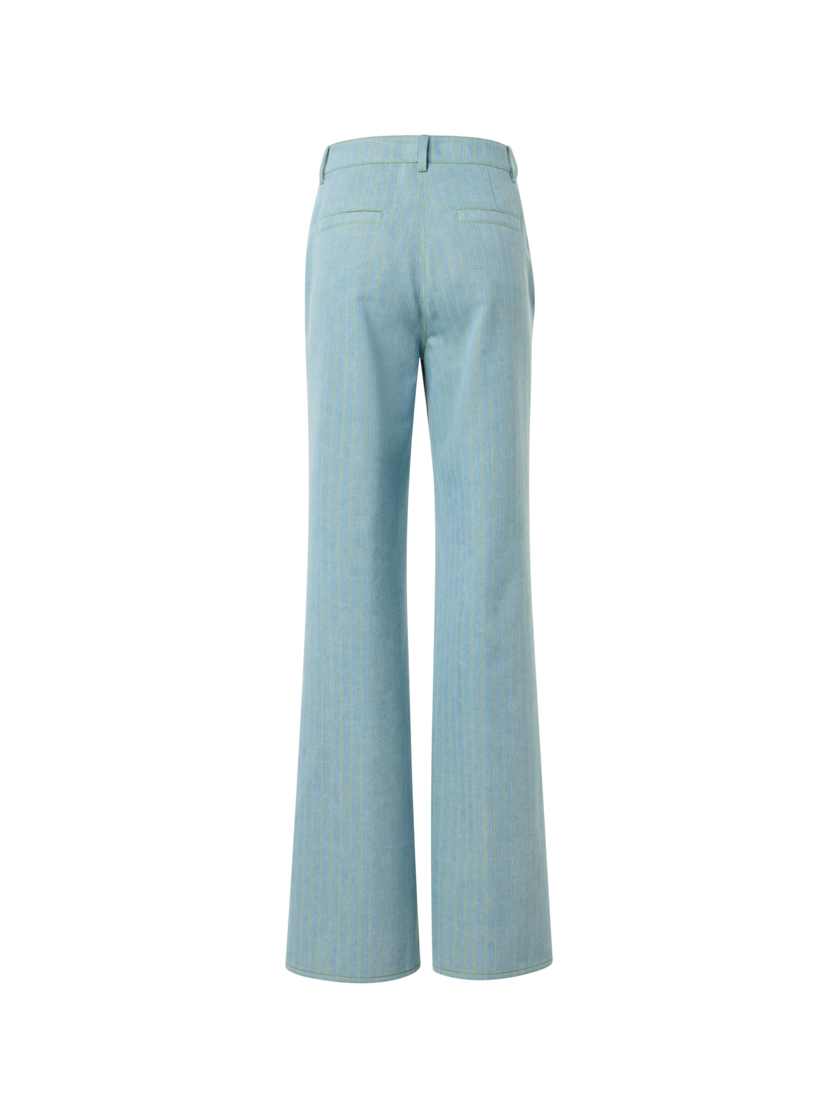 Designer Celia Mid-Rise Pinstripe Bootcut Denim Pants - blue