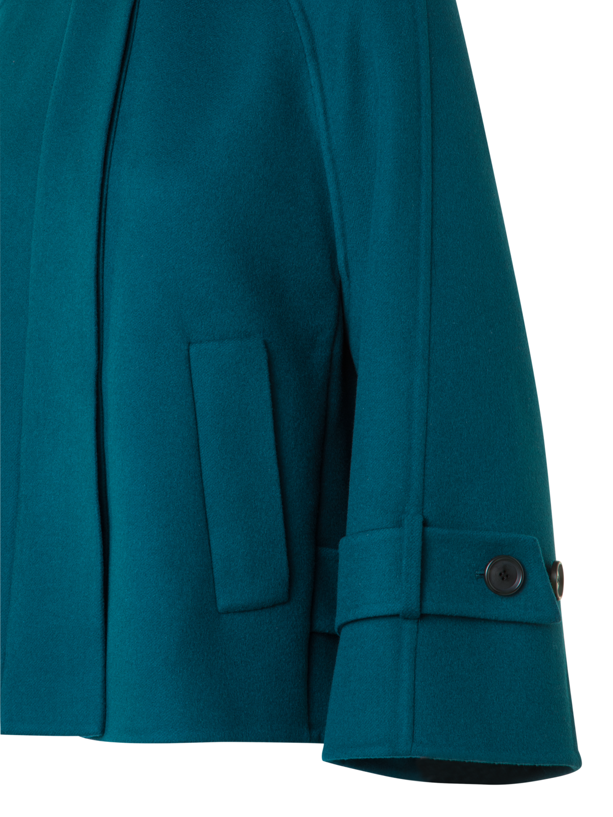 Designer Pure Cashmere Double-Face A-Line Jacket - green