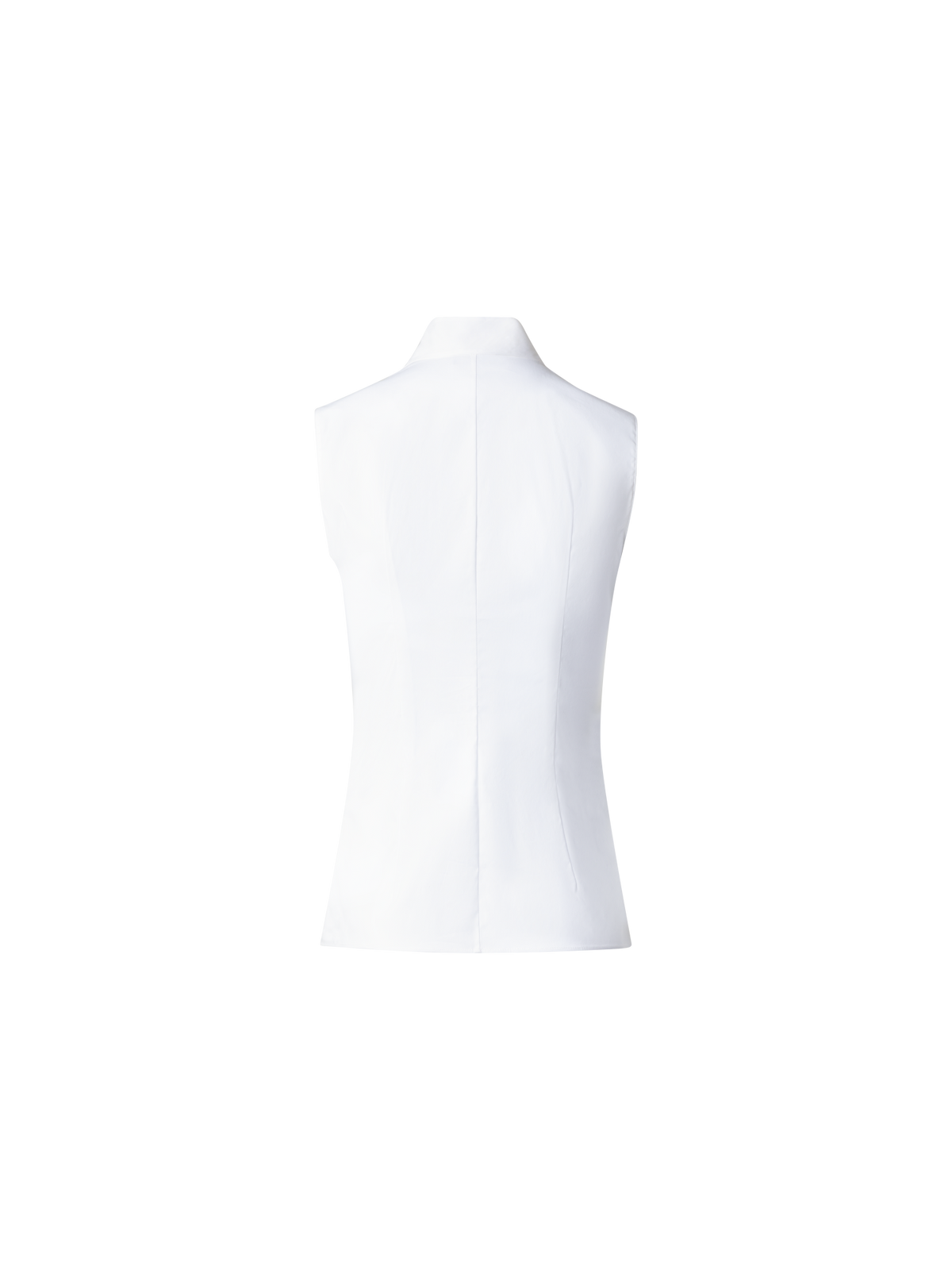 Designer Sleeveless Cotton Stretch Blouse - white