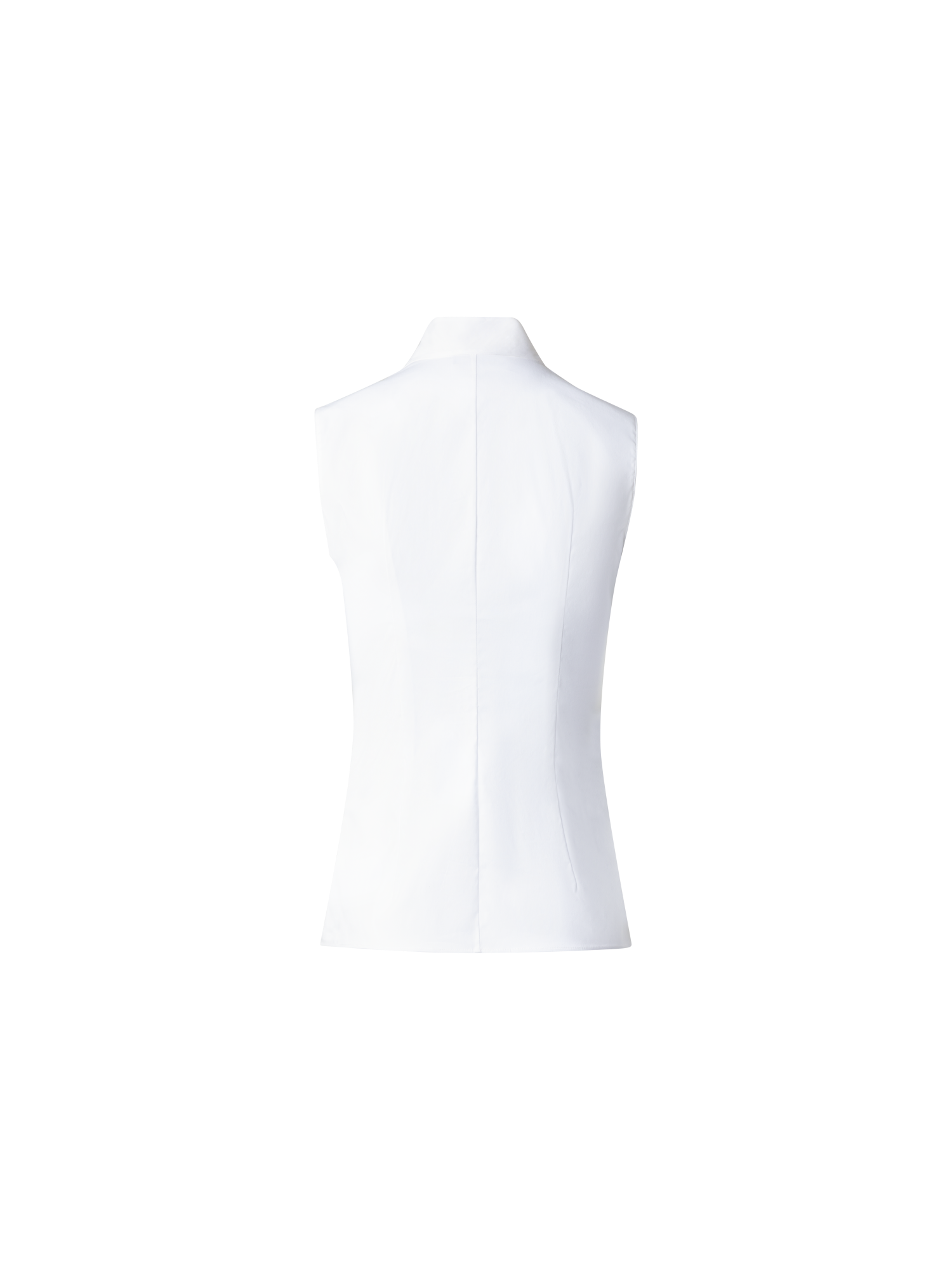Designer Sleeveless Cotton Stretch Blouse - white