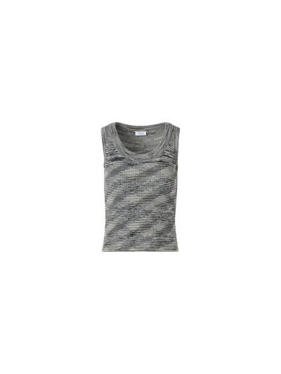 Designer Sleeveless Merino Wool Knit Top - grey