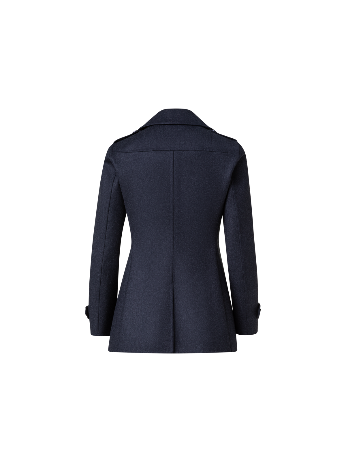 Designer Wool Stretch Double-Face Peacoat - grey