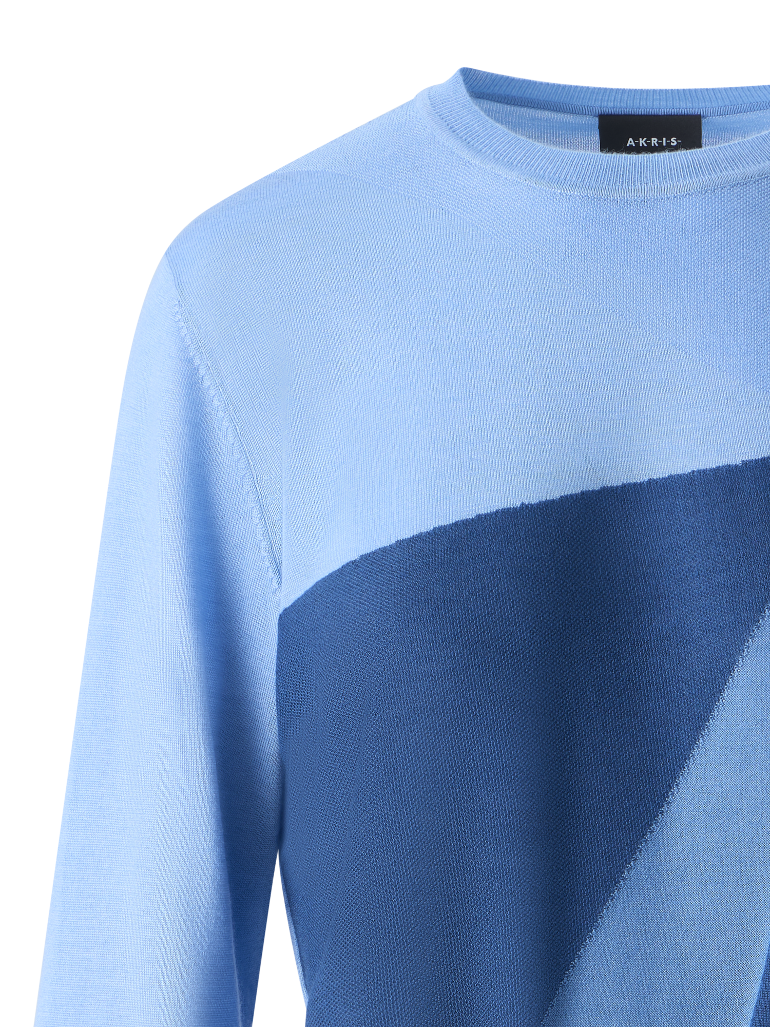 Designer Cashmere-Silk Sunbeam Intarsia Sweater - blue - multicolor