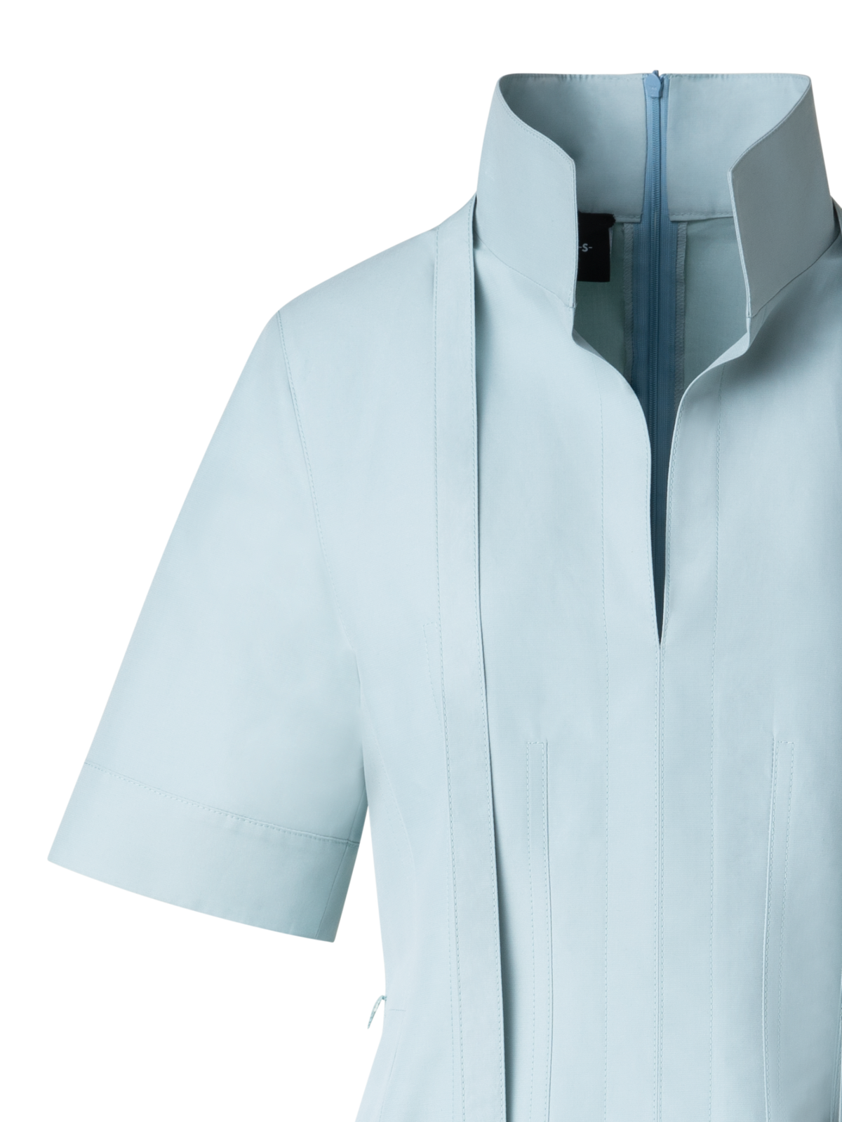 Designer Midi Dress in Cotton Poplin - pastel - blue