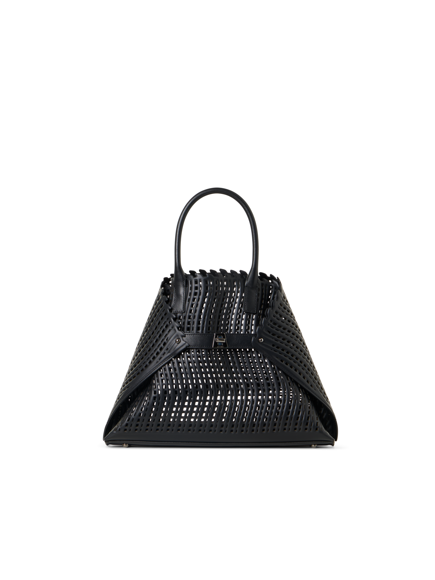 Designer Ai Small Top Handle Tote Bag - black