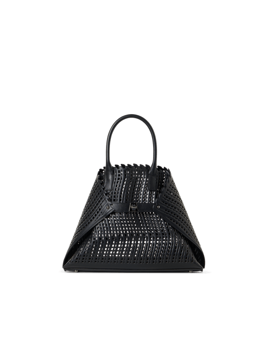 Designer Ai Small Top Handle Tote Bag - black