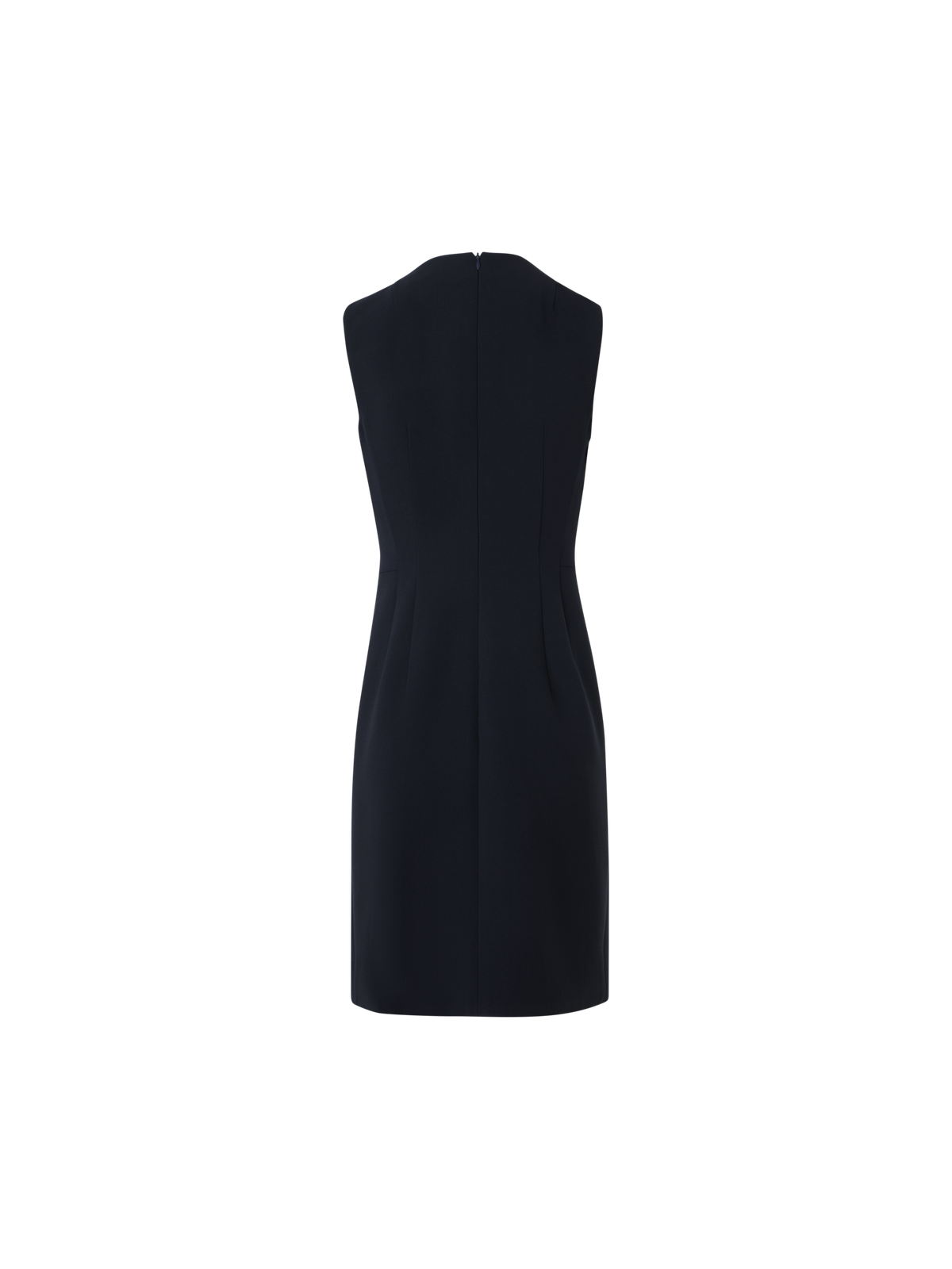 Designer Wool Bi-Stretch Double-Face Sheath Dress - navy