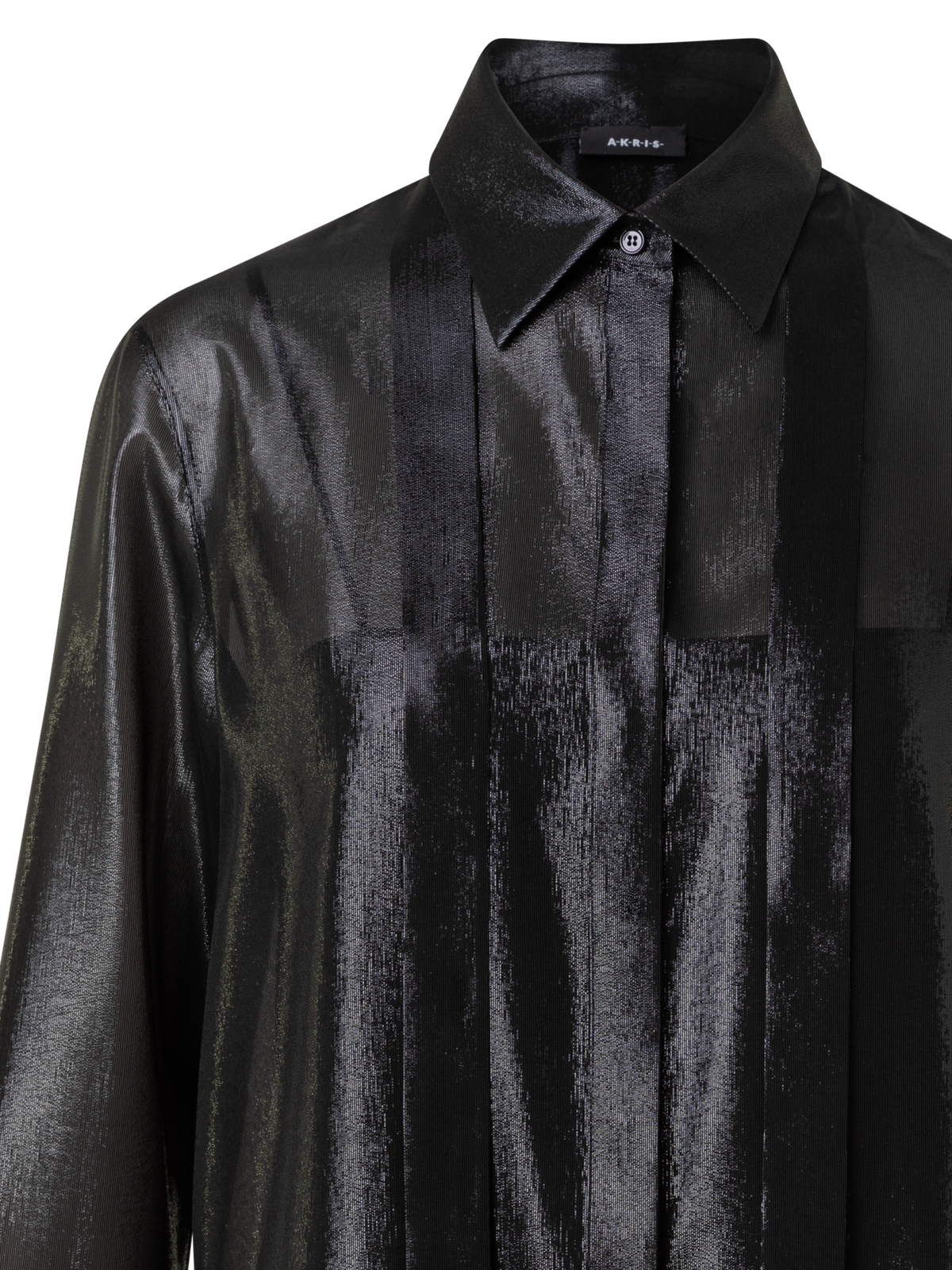 Designer Silk Lurex Blend Tunic Blouse - black