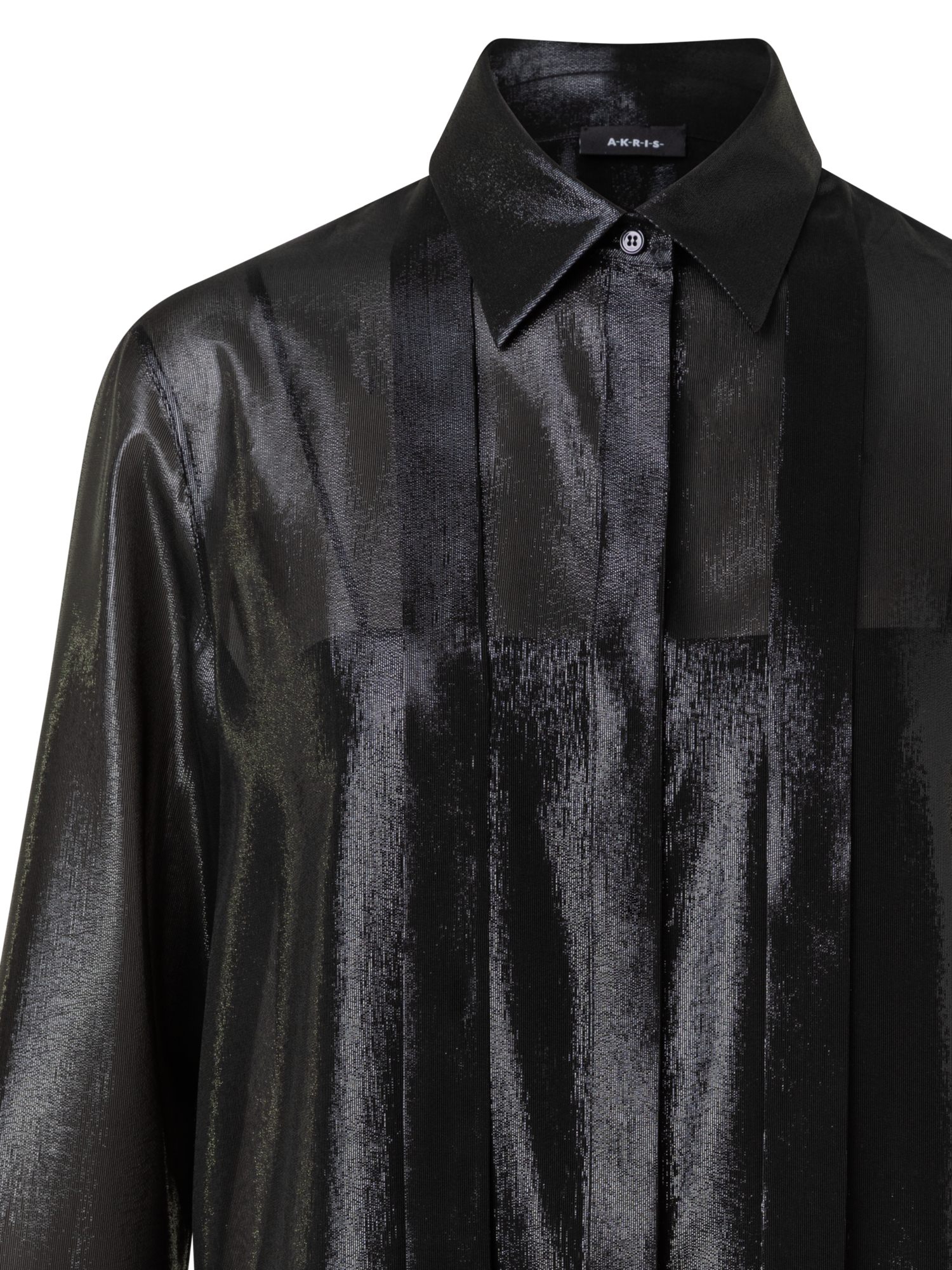 Designer Silk Lurex Blend Tunic Blouse - black