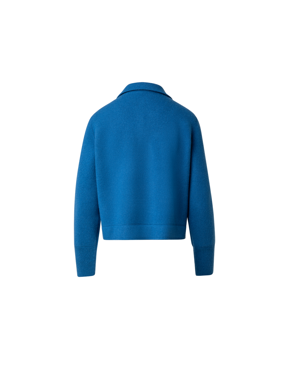 Designer Short Cashmere Knit Jacket - blue