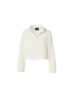 Designer Hockney Cropped Fringed Bolero Jacket - ecru