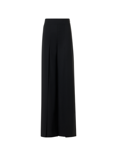 Designer Fellia Fluid Wide Slit Pants - black