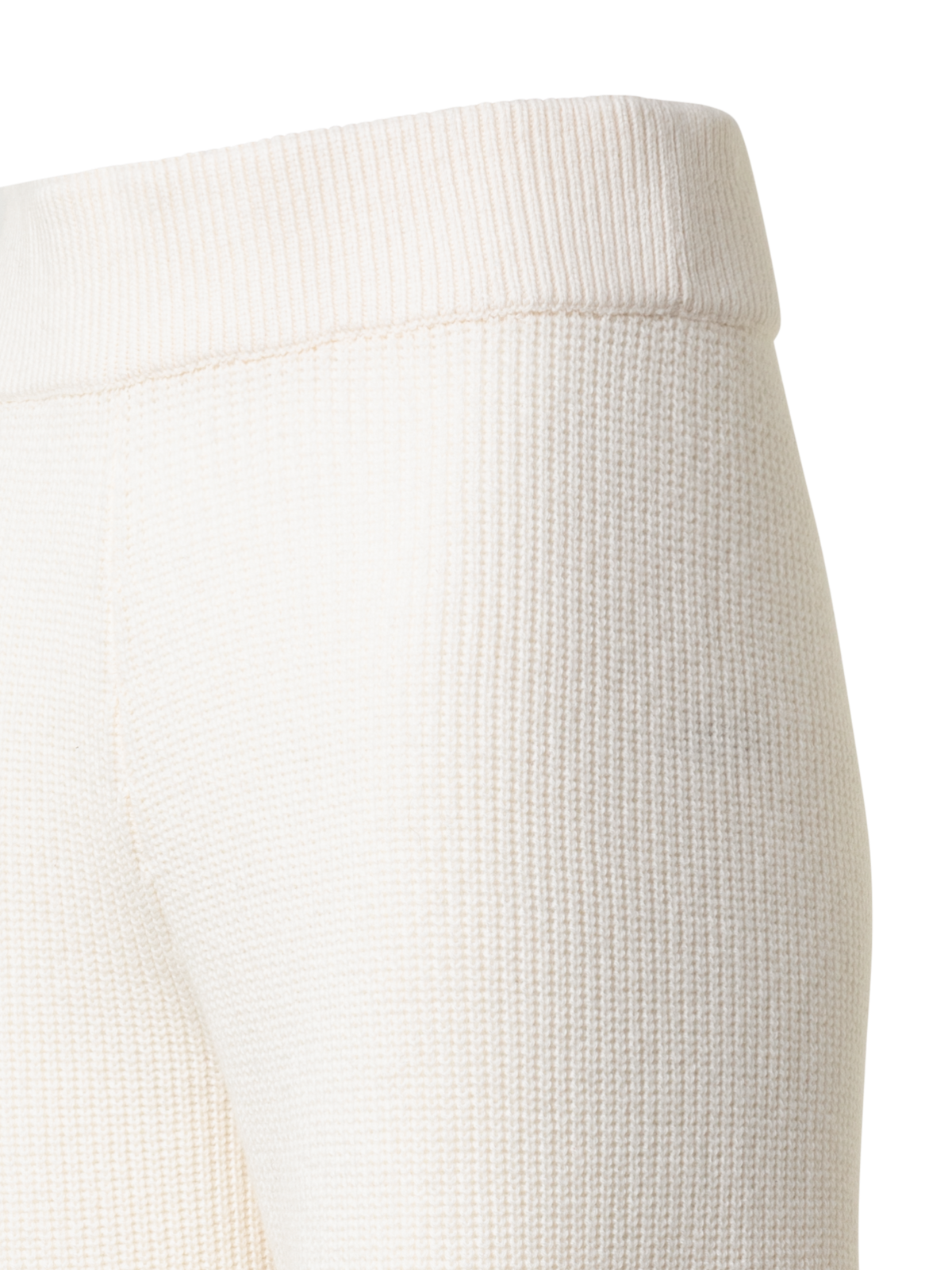 Designer Wide Wool Cashmere Blend Knit Pants - ecru - white