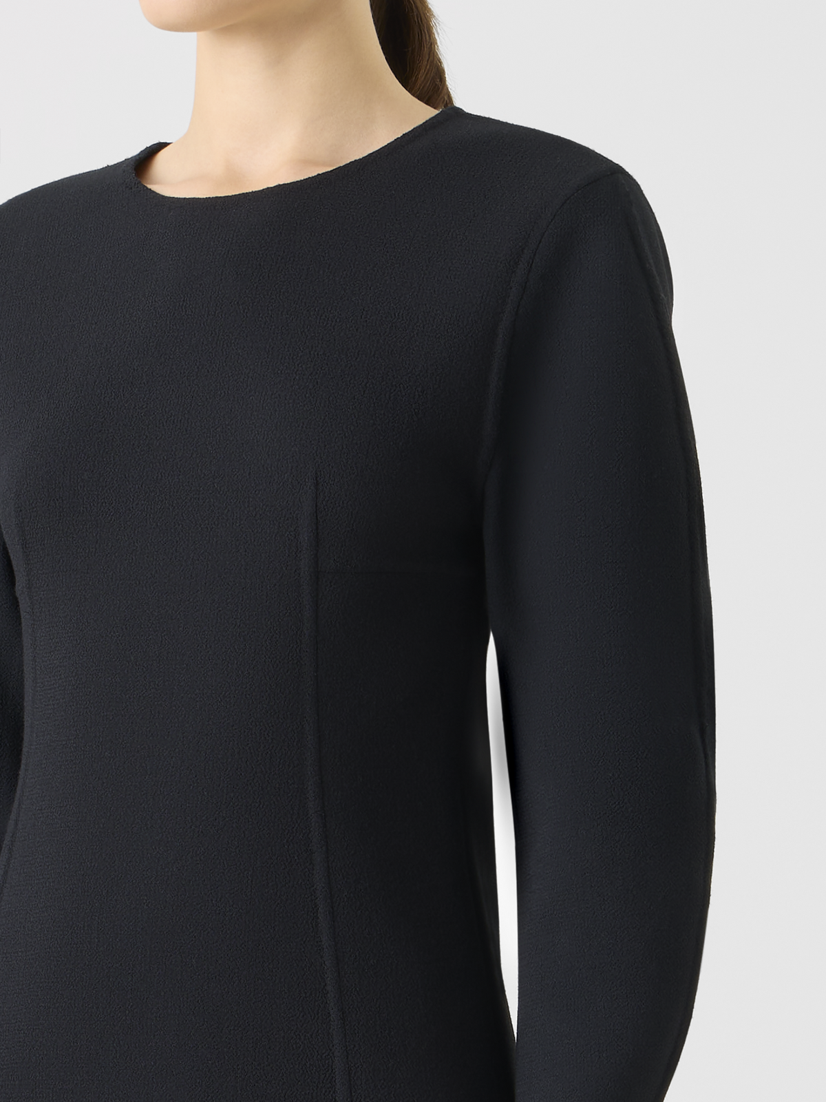 Designer Short Wool Crêpe Double-Face Sheath Dress - black #editorial