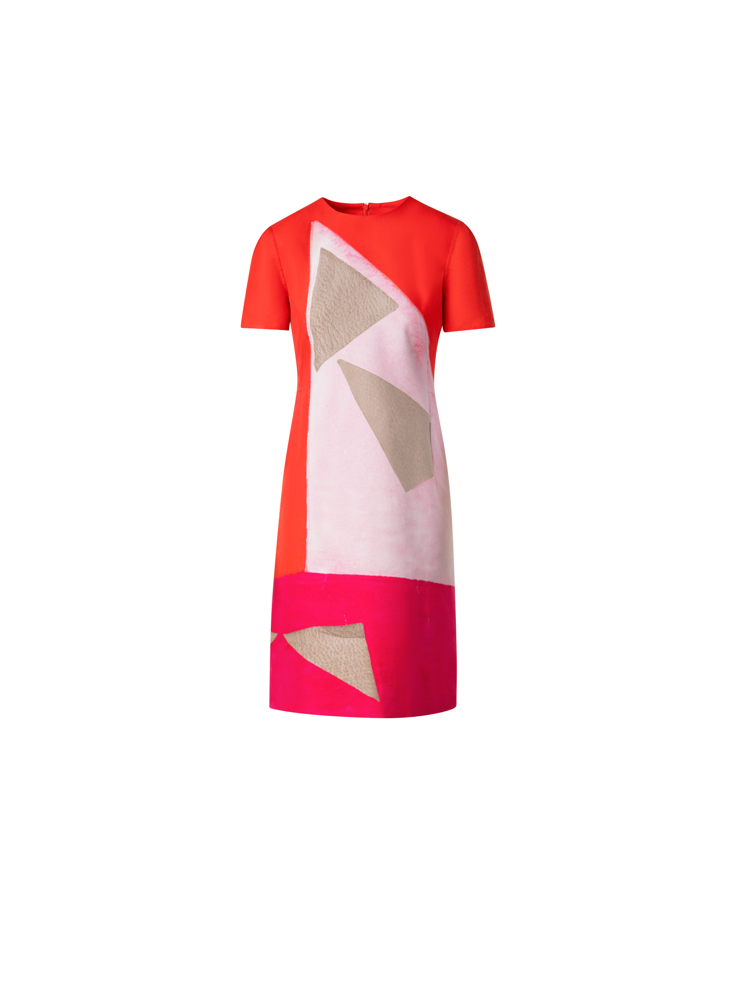 Designer Sheath Dress in Cotton Silk with Spectra Print - multicolor