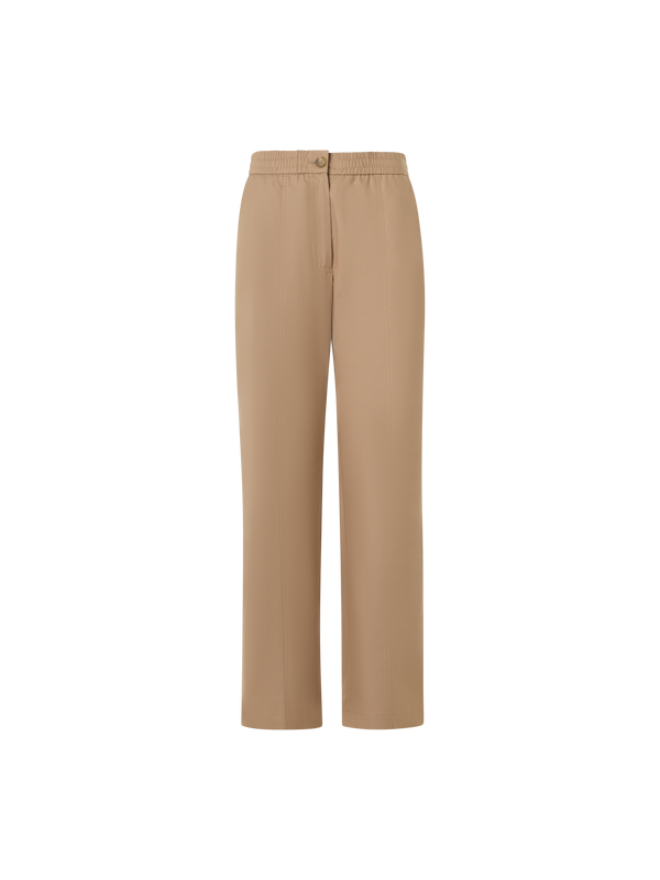 Designer Fritz Straight-Leg Pants in Cotton Gabardine - beige