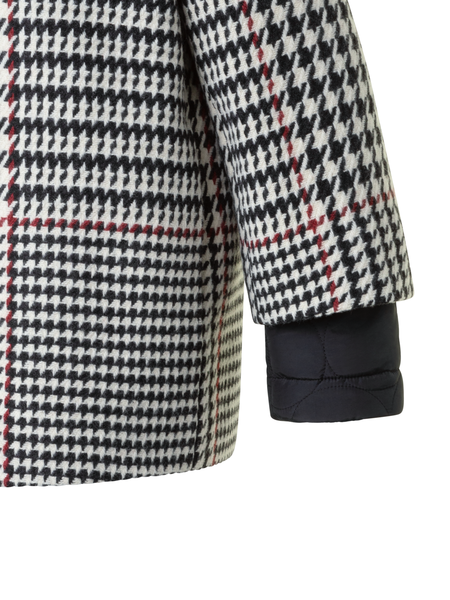 Designer Two-in-One Glencheck Car Coat with Liner - black - multicolor